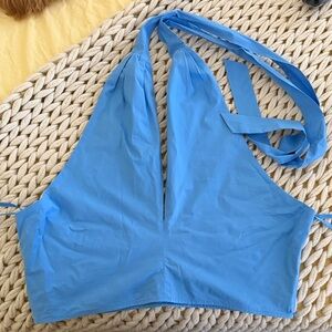 STAUD Blue Halter Tank Top